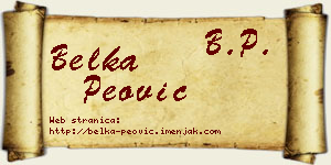 Belka Peović vizit kartica